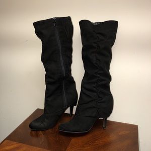 black high heel boots